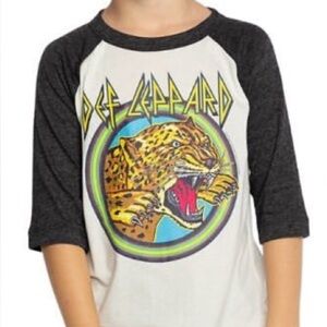 CHASER EUC Sz 7 Kids Raglan “Def Leppard” Rocker Tee Shirt